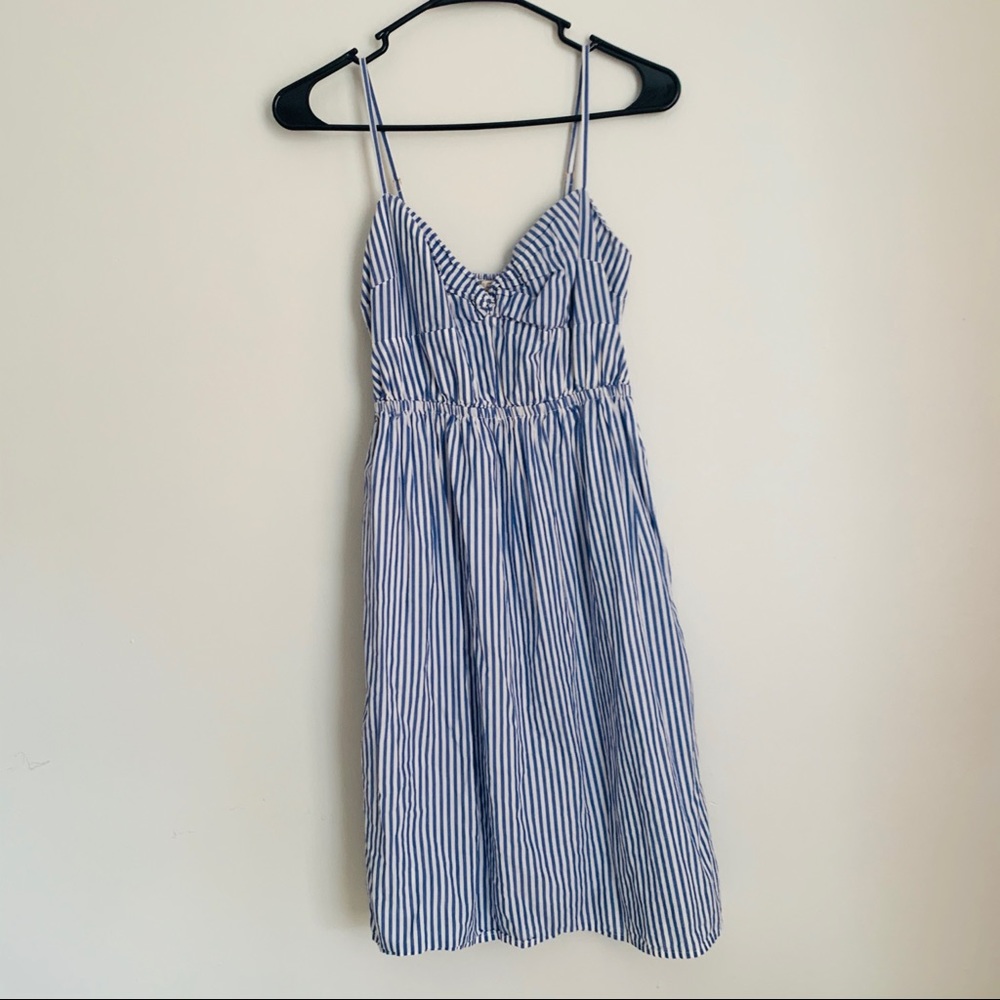 JCrew Blue and White strap Dress
